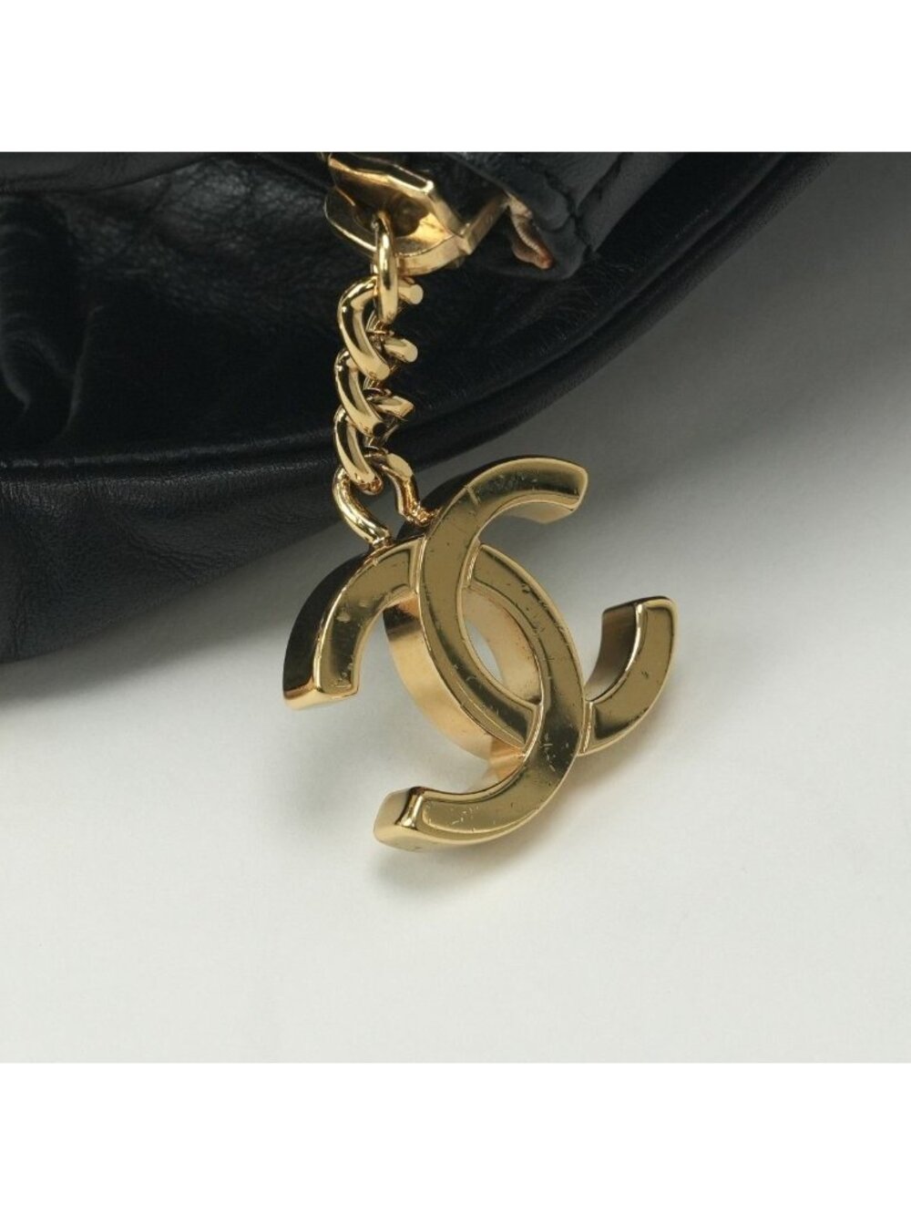Chanel Tote Shoulder Bag Lambskin Noir Black Gold Chain Bag Big CC Logo Jumbo - Picture 7 of 10